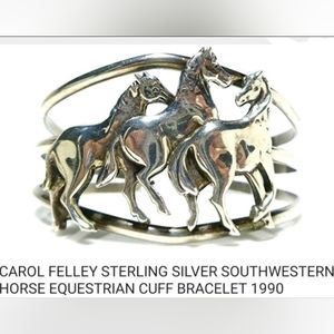 Vintage Sterling Carol Felley Horses Bracelet